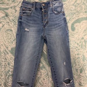 Garage ripped ultra high rise jeans